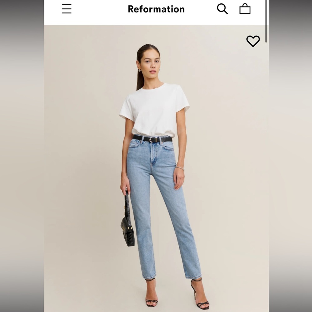 Reformation Liza Ultra High Rise Straight in Montego